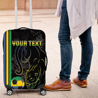 Custom Gabon Football Luggage Cover Go Les Pantheres - Black Ver