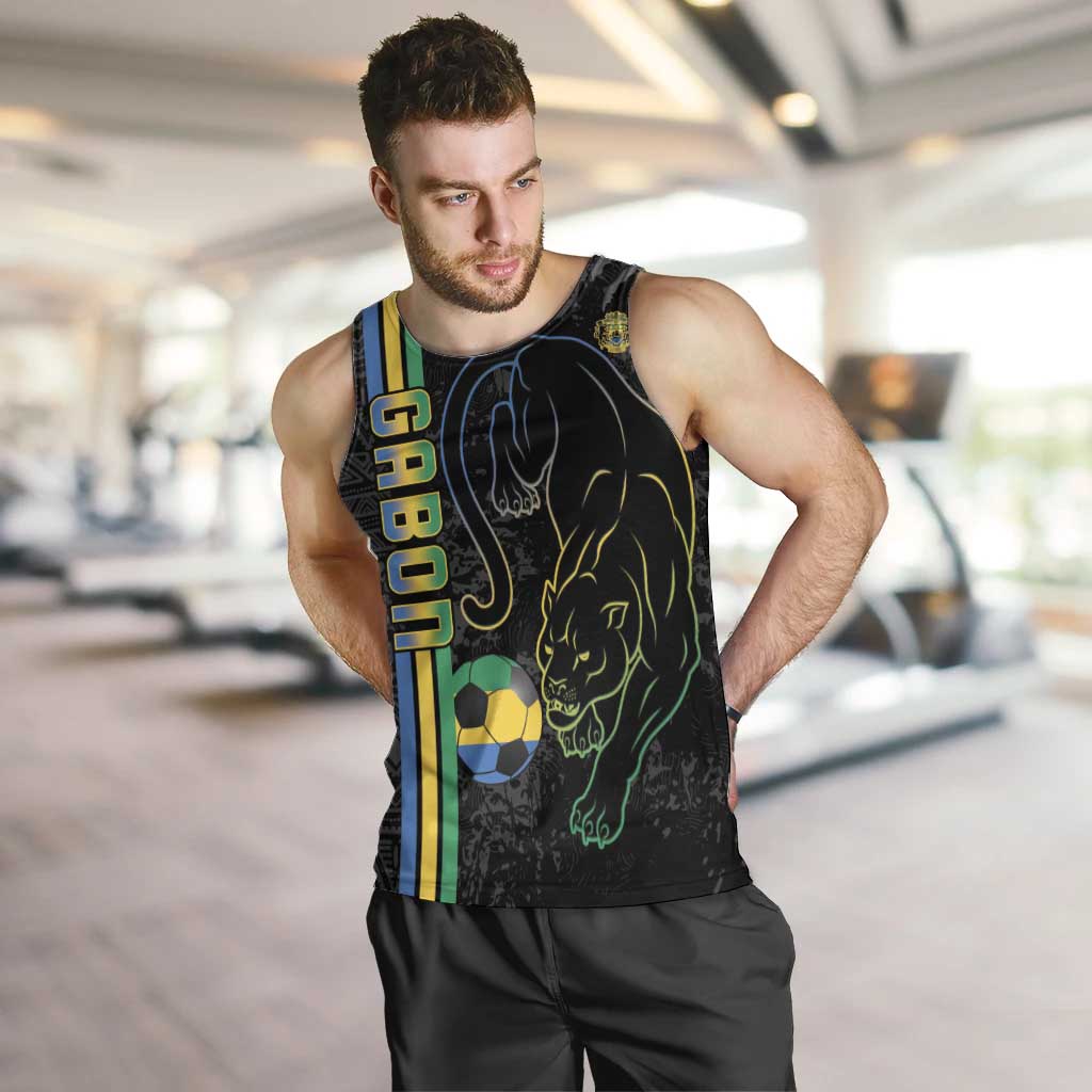 Custom Gabon Football Men Tank Top Go Les Pantheres - Black Ver