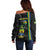 Custom Gabon Football Off Shoulder Sweater Go Les Pantheres - Black Ver