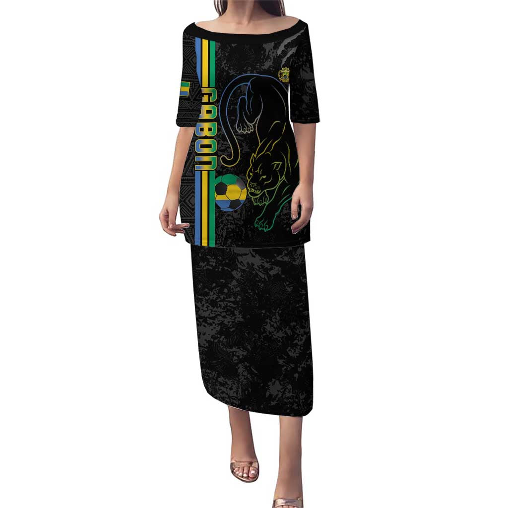 Custom Gabon Football Puletasi Go Les Pantheres - Black Ver