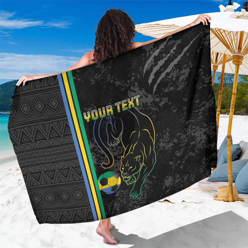 Custom Gabon Football Sarong Go Les Pantheres - Black Ver