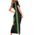 Custom Gabon Football Short Sleeve Bodycon Dress Go Les Pantheres - Black Ver