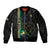 Custom Gabon Football Sleeve Zip Bomber Jacket Go Les Pantheres - Black Ver