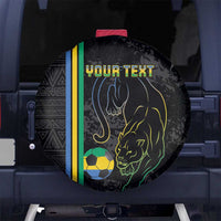 Custom Gabon Football Spare Tire Cover Go Les Pantheres - Black Ver