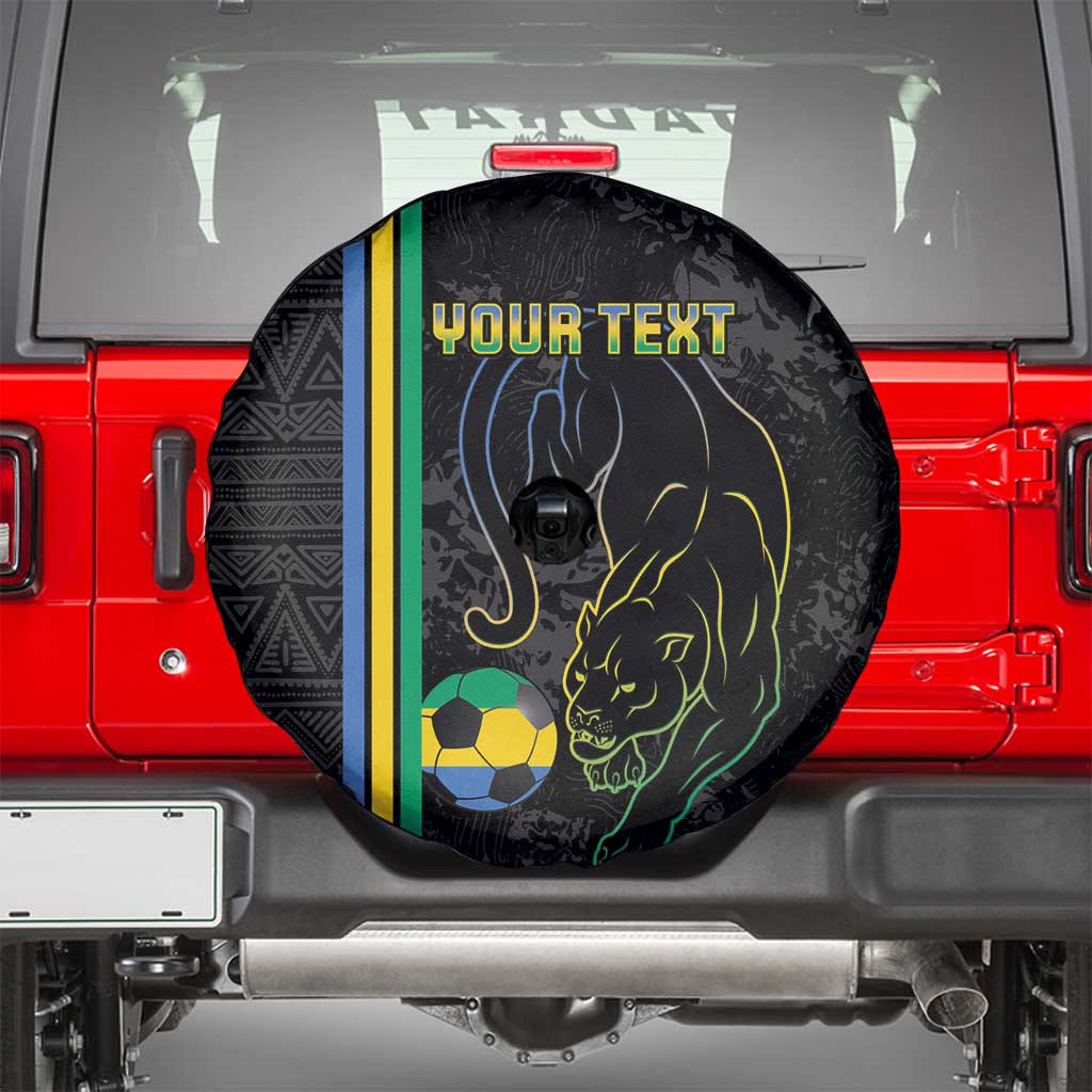 Custom Gabon Football Spare Tire Cover Go Les Pantheres - Black Ver