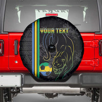 Custom Gabon Football Spare Tire Cover Go Les Pantheres - Black Ver