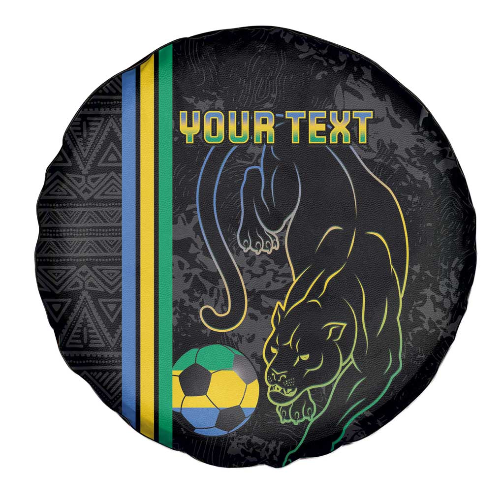 Custom Gabon Football Spare Tire Cover Go Les Pantheres - Black Ver