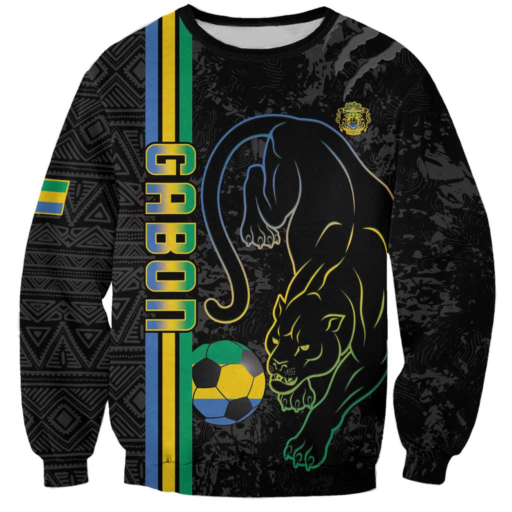 Custom Gabon Football Sweatshirt Go Les Pantheres - Black Ver