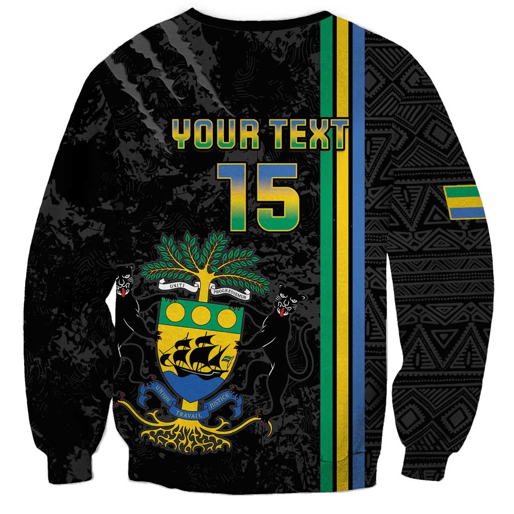 Custom Gabon Football Sweatshirt Go Les Pantheres - Black Ver