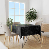 Custom Gabon Football Tablecloth Go Les Pantheres - Black Ver