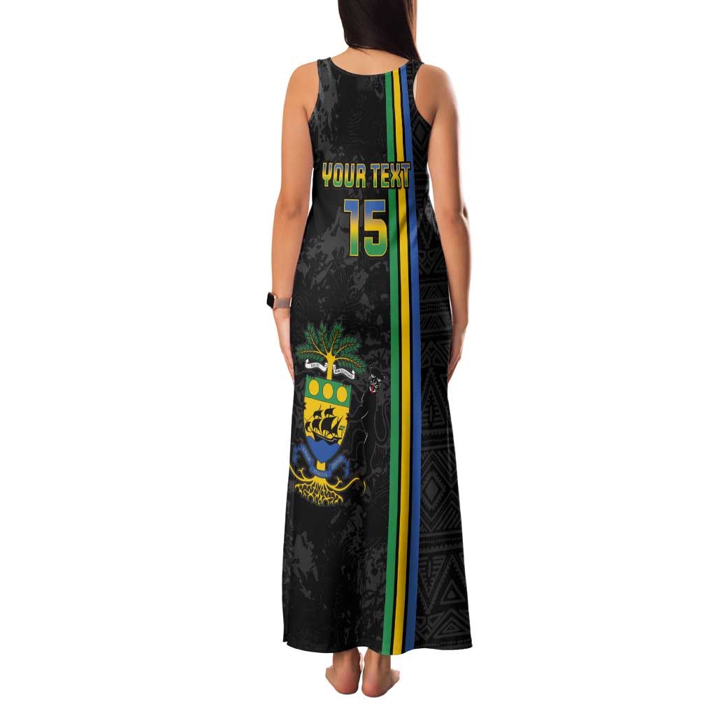 Custom Gabon Football Tank Maxi Dress Go Les Pantheres - Black Ver