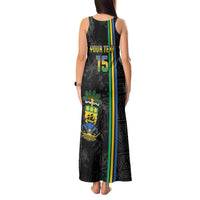 Custom Gabon Football Tank Maxi Dress Go Les Pantheres - Black Ver