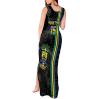 Custom Gabon Football Tank Maxi Dress Go Les Pantheres - Black Ver