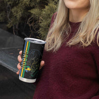 Custom Gabon Football Tumbler Cup Go Les Pantheres - Black Ver