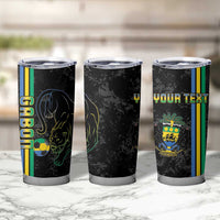 Custom Gabon Football Tumbler Cup Go Les Pantheres - Black Ver
