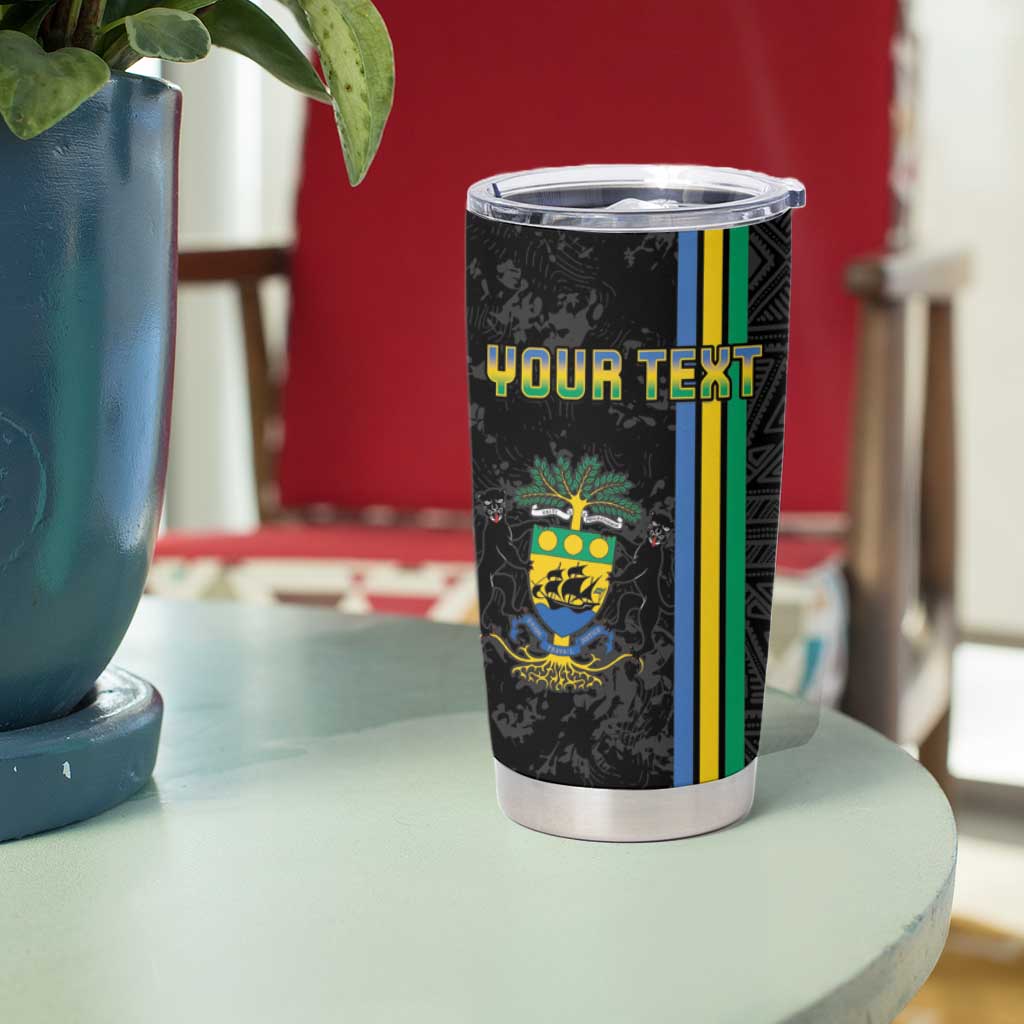 Custom Gabon Football Tumbler Cup Go Les Pantheres - Black Ver