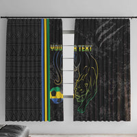 Custom Gabon Football Window Curtain Go Les Pantheres - Black Ver