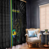 Custom Gabon Football Window Curtain Go Les Pantheres - Black Ver
