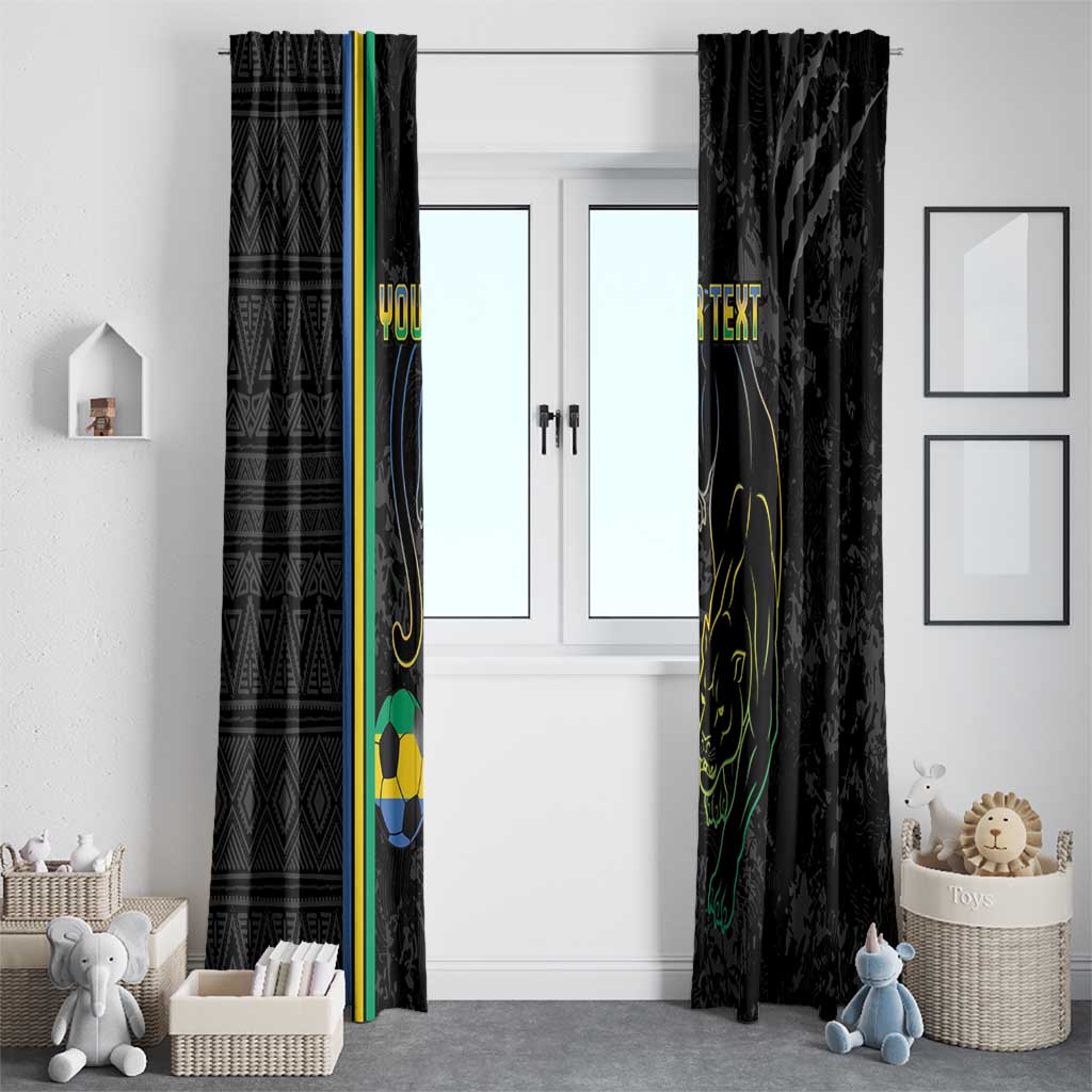 Custom Gabon Football Window Curtain Go Les Pantheres - Black Ver