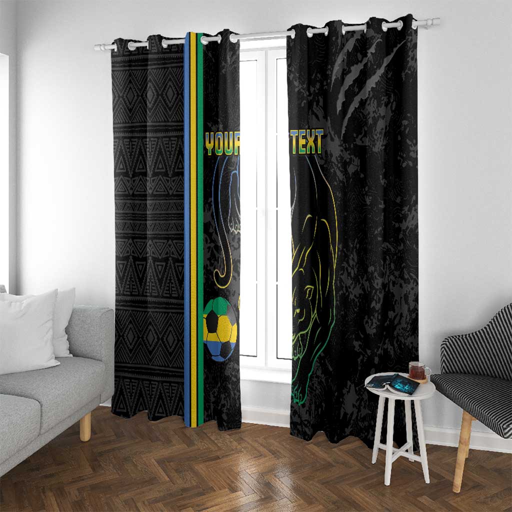 Custom Gabon Football Window Curtain Go Les Pantheres - Black Ver