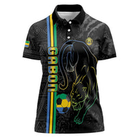 Custom Gabon Football Women Polo Shirt Go Les Pantheres - Black Ver