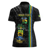 Custom Gabon Football Women Polo Shirt Go Les Pantheres - Black Ver
