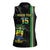 Custom Gabon Football Women Sleeveless Polo Shirt Go Les Pantheres - Black Ver