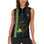 Custom Gabon Football Women Sleeveless Polo Shirt Go Les Pantheres - Black Ver