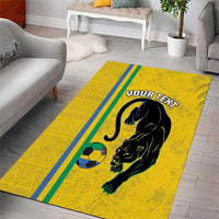 Custom Gabon Football Area Rug Go Les Pantheres - Yellow Ver