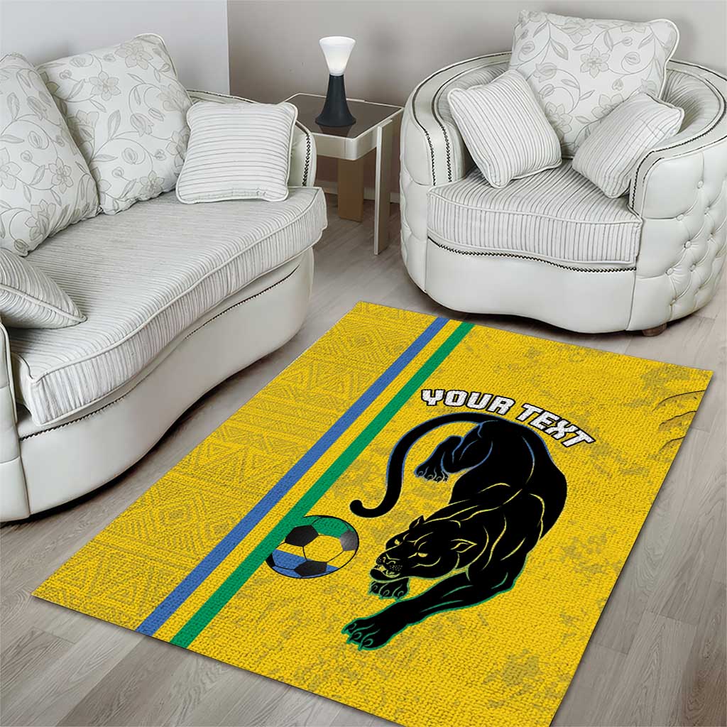 Custom Gabon Football Area Rug Go Les Pantheres - Yellow Ver