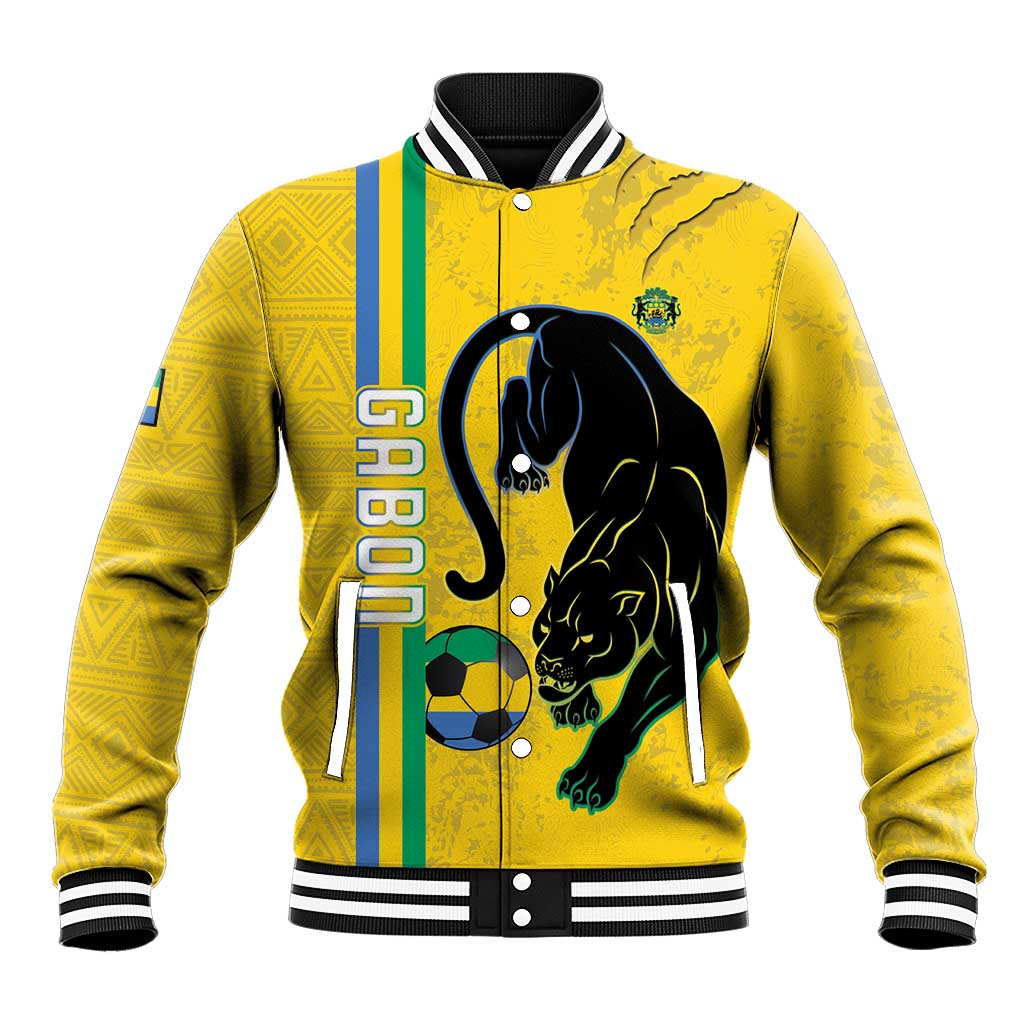 Custom Gabon Football Baseball Jacket Go Les Pantheres - Yellow Ver