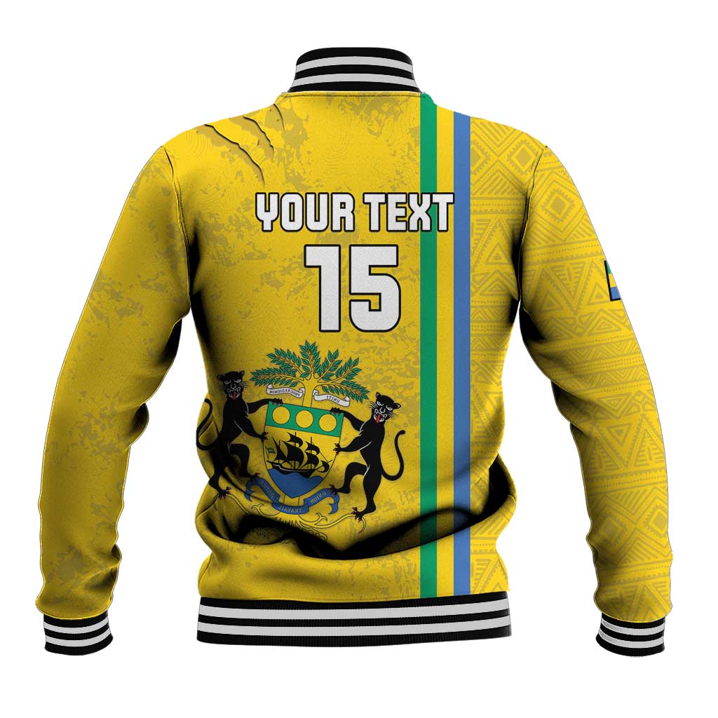 Custom Gabon Football Baseball Jacket Go Les Pantheres - Yellow Ver