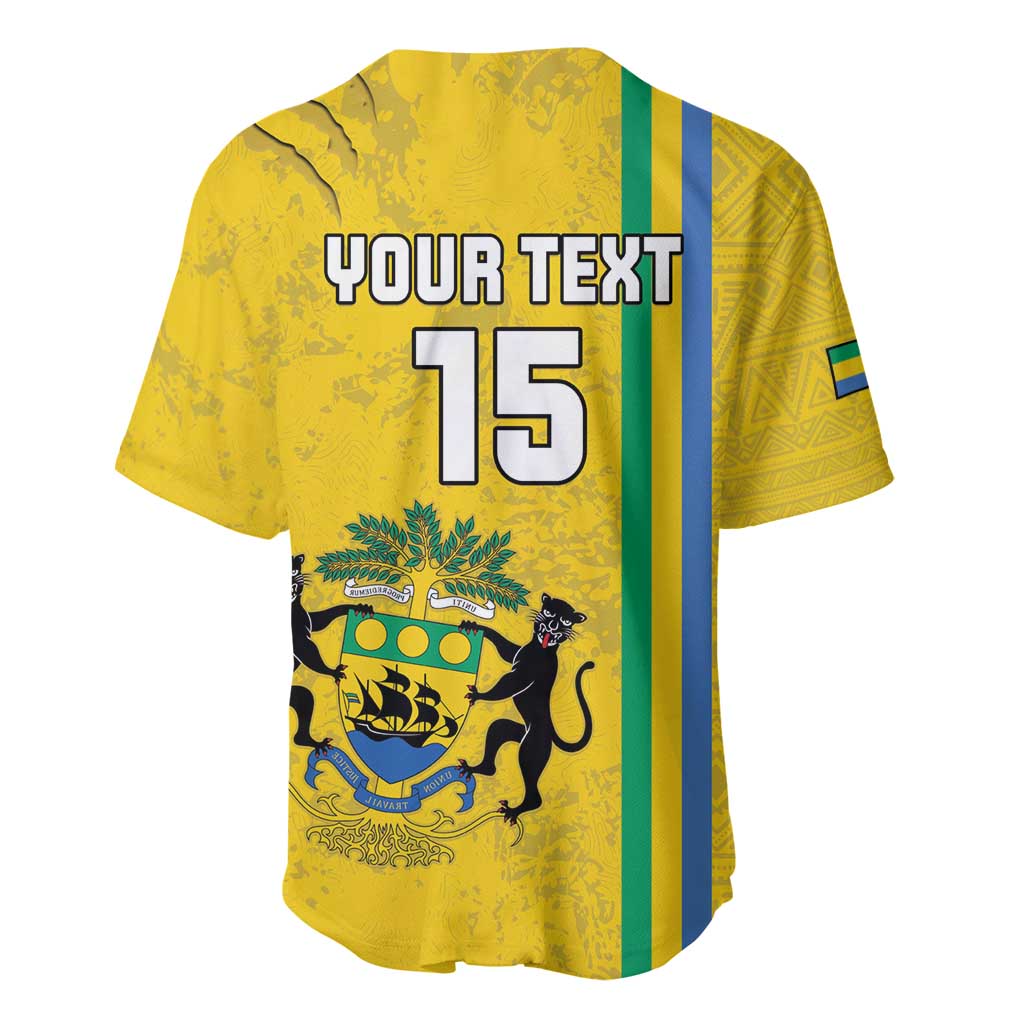 Custom Gabon Football Baseball Jersey Go Les Pantheres - Yellow Ver