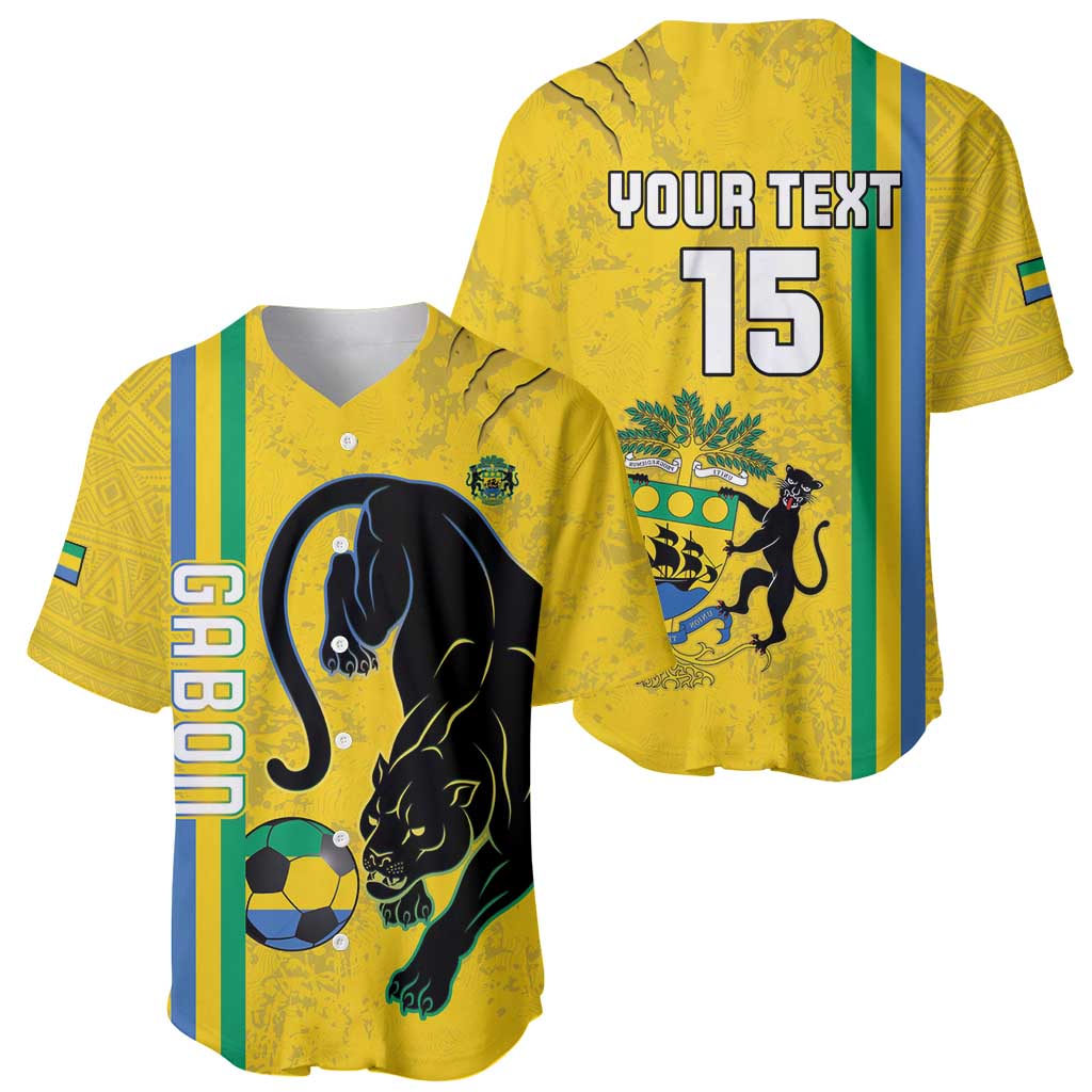 Custom Gabon Football Baseball Jersey Go Les Pantheres - Yellow Ver