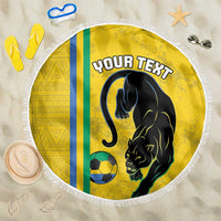 Custom Gabon Football Beach Blanket Go Les Pantheres - Yellow Ver