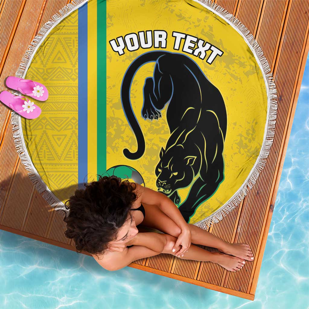 Custom Gabon Football Beach Blanket Go Les Pantheres - Yellow Ver