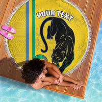 Custom Gabon Football Beach Blanket Go Les Pantheres - Yellow Ver