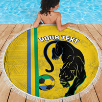 Custom Gabon Football Beach Blanket Go Les Pantheres - Yellow Ver
