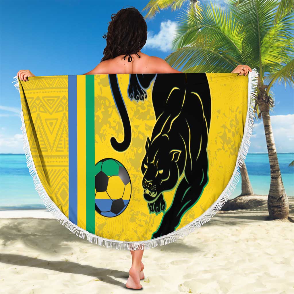 Custom Gabon Football Beach Blanket Go Les Pantheres - Yellow Ver