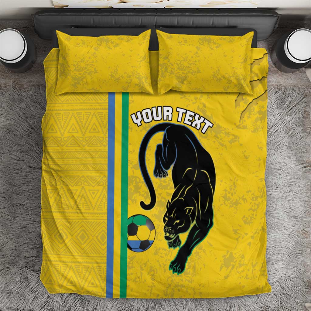 Custom Gabon Football Bedding Set Go Les Pantheres - Yellow Ver
