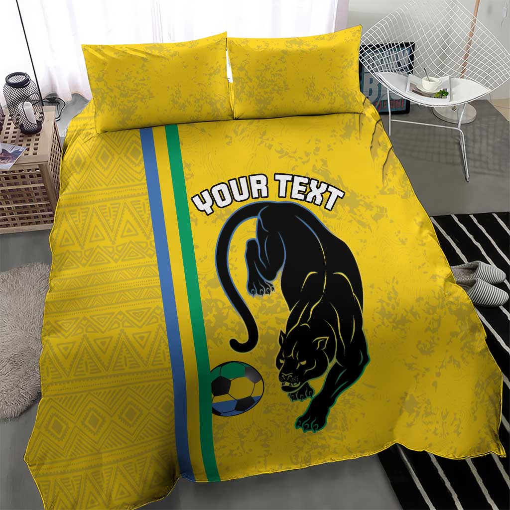 Custom Gabon Football Bedding Set Go Les Pantheres - Yellow Ver