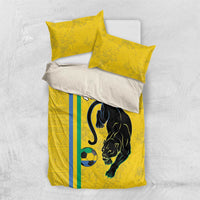 Custom Gabon Football Bedding Set Go Les Pantheres - Yellow Ver