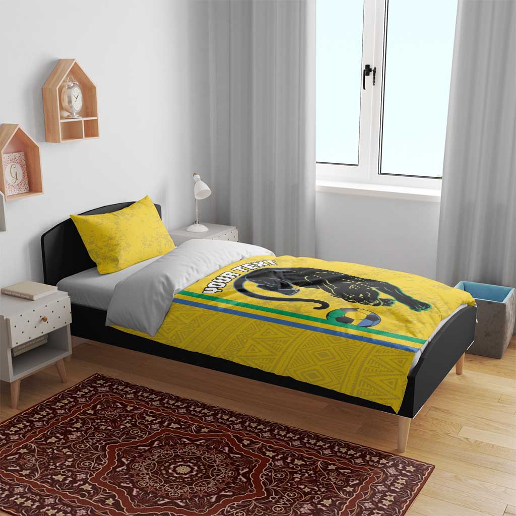 Custom Gabon Football Bedding Set Go Les Pantheres - Yellow Ver