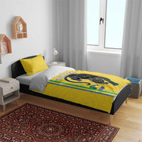 Custom Gabon Football Bedding Set Go Les Pantheres - Yellow Ver