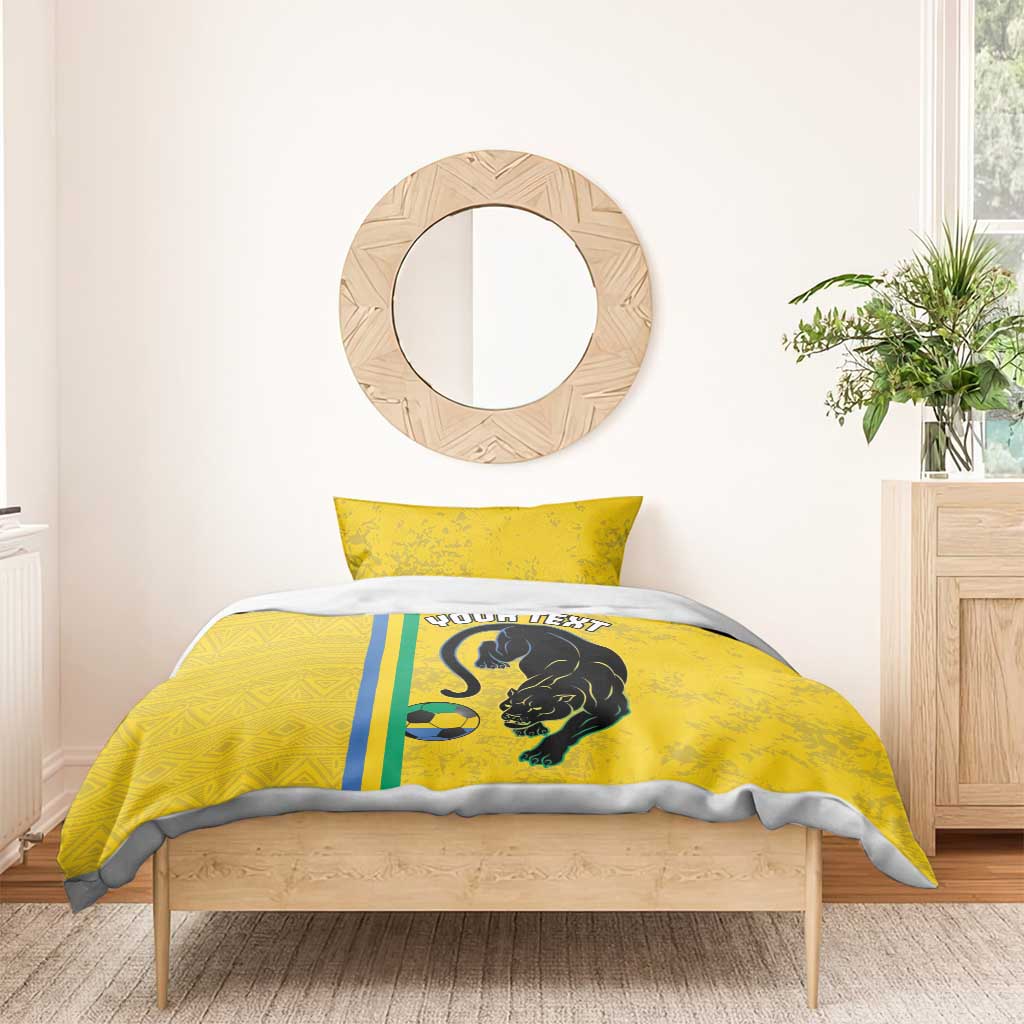 Custom Gabon Football Bedding Set Go Les Pantheres - Yellow Ver