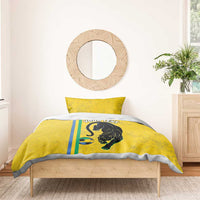 Custom Gabon Football Bedding Set Go Les Pantheres - Yellow Ver