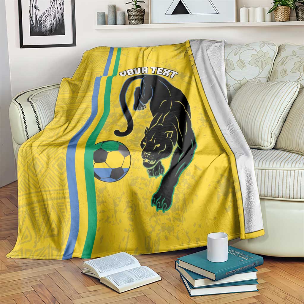 Custom Gabon Football Blanket Go Les Pantheres - Yellow Ver