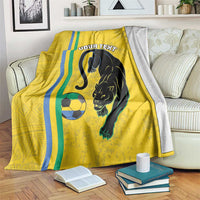 Custom Gabon Football Blanket Go Les Pantheres - Yellow Ver