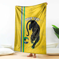 Custom Gabon Football Blanket Go Les Pantheres - Yellow Ver