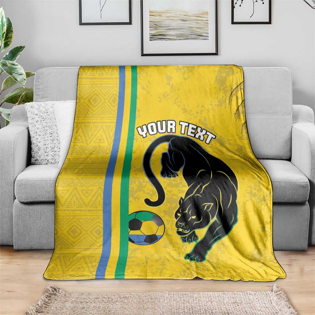 Custom Gabon Football Blanket Go Les Pantheres - Yellow Ver